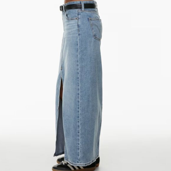 Levis Column Ankle Denim Skirt in Please Hold 28 - Picture 2 of 11